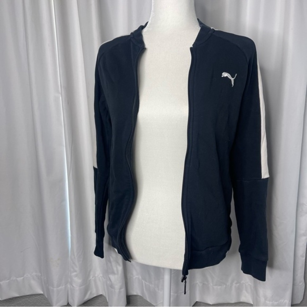 Puma track jacket sweater navy blue zip up size s/p